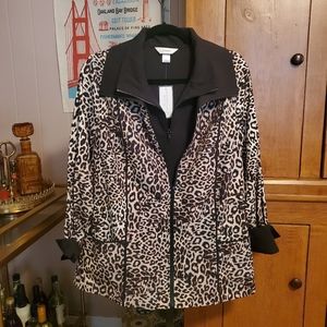 CJ Banks Set Vest Jacket Leopard Black